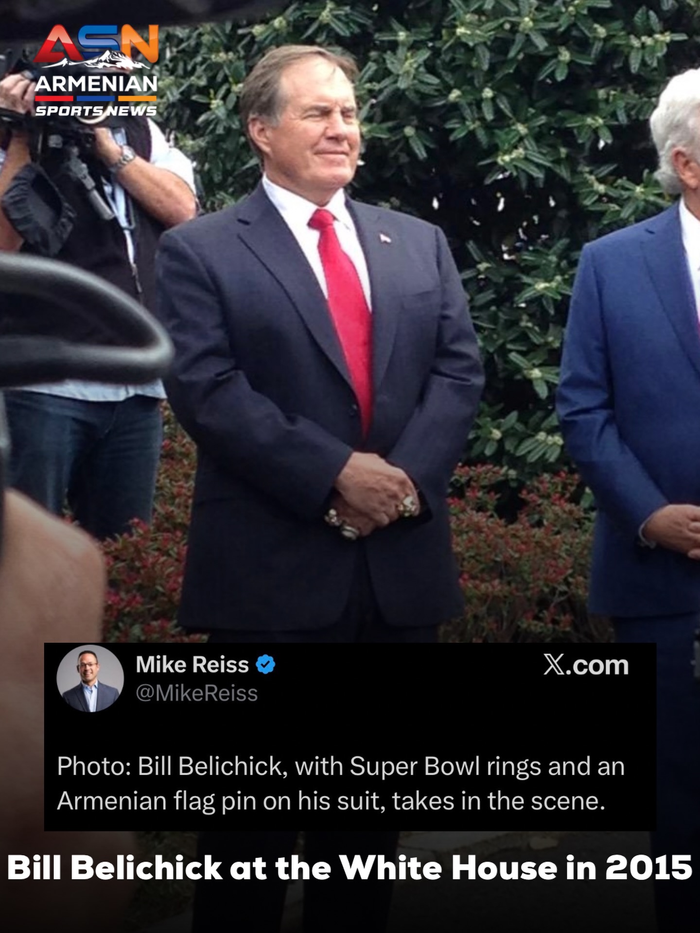Bill Belichick Wears Armenian Flag Pin During White House Ceremony