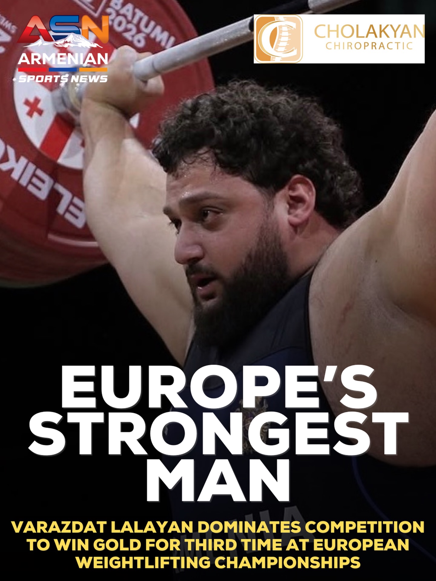 Varazdat Lalayan Dominates at European Weightlifting Championships, Retains Title as Europe’s Strongest Man