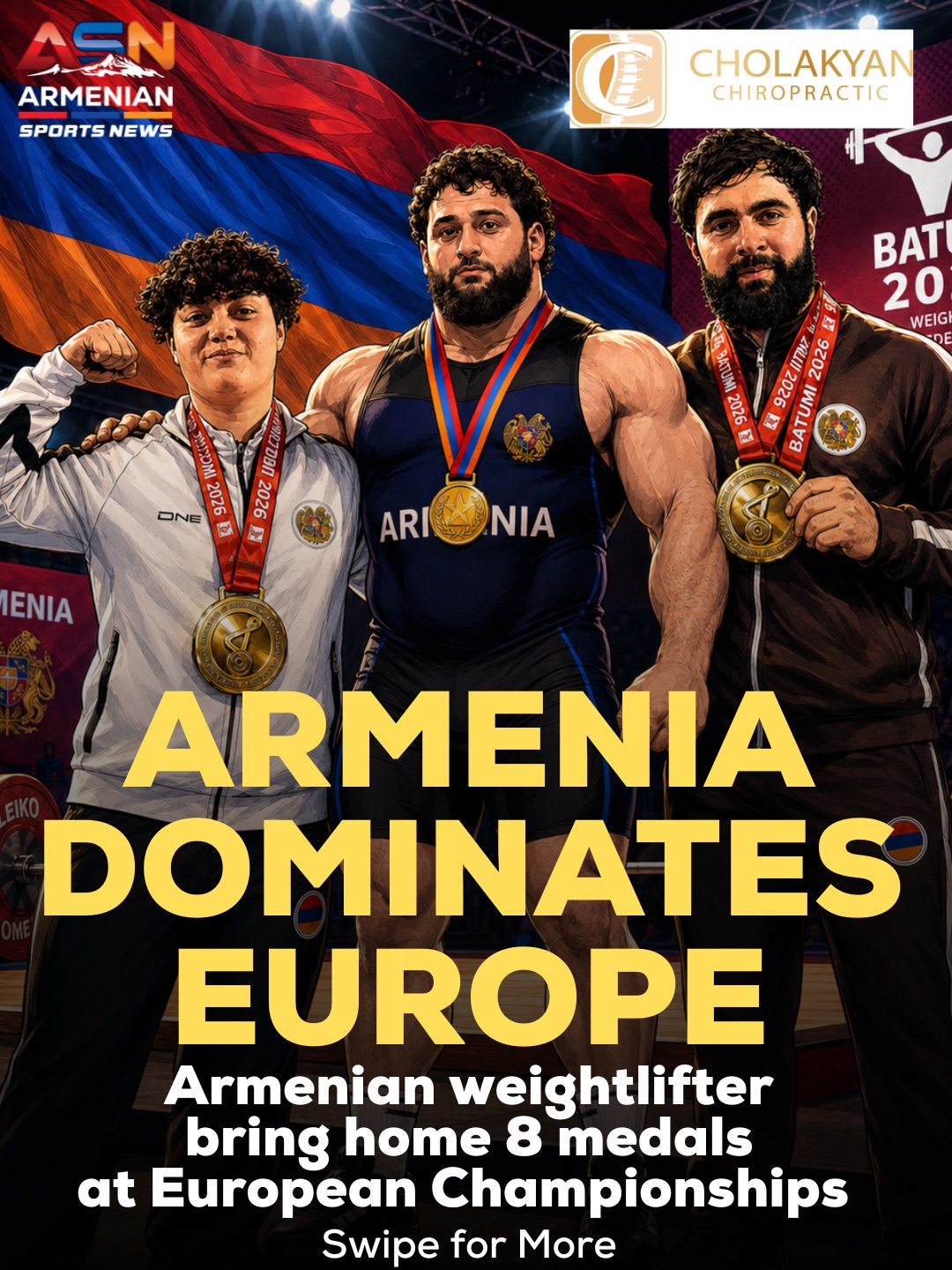 Armenian Weightlifters Shine at 2026 European Championships in Batumi