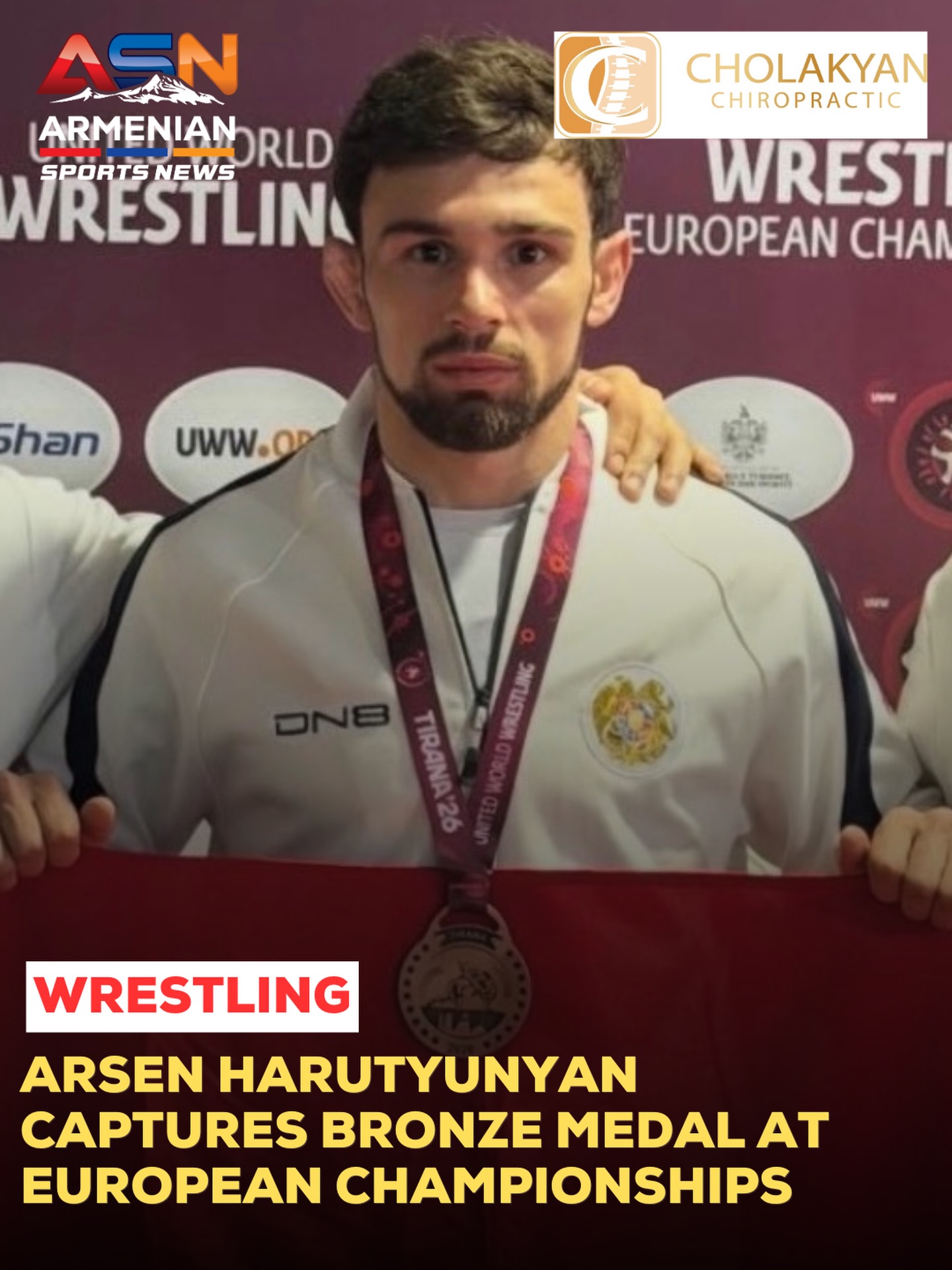 Arsen Harutyunyan Wins Bronze at 2026 European Wrestling Championships