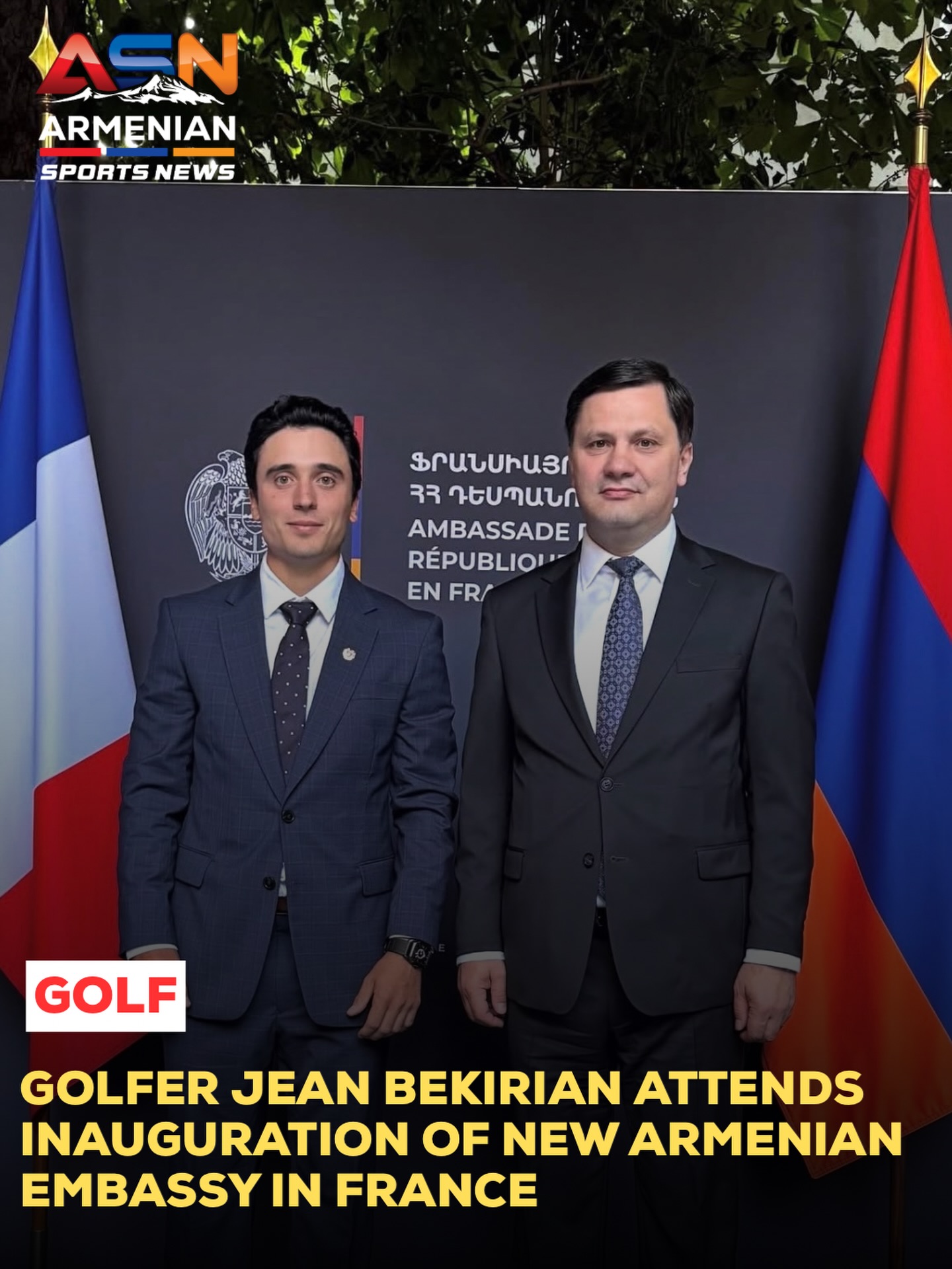 Jean Bekirian Represents Armenia at New Embassy Opening in France