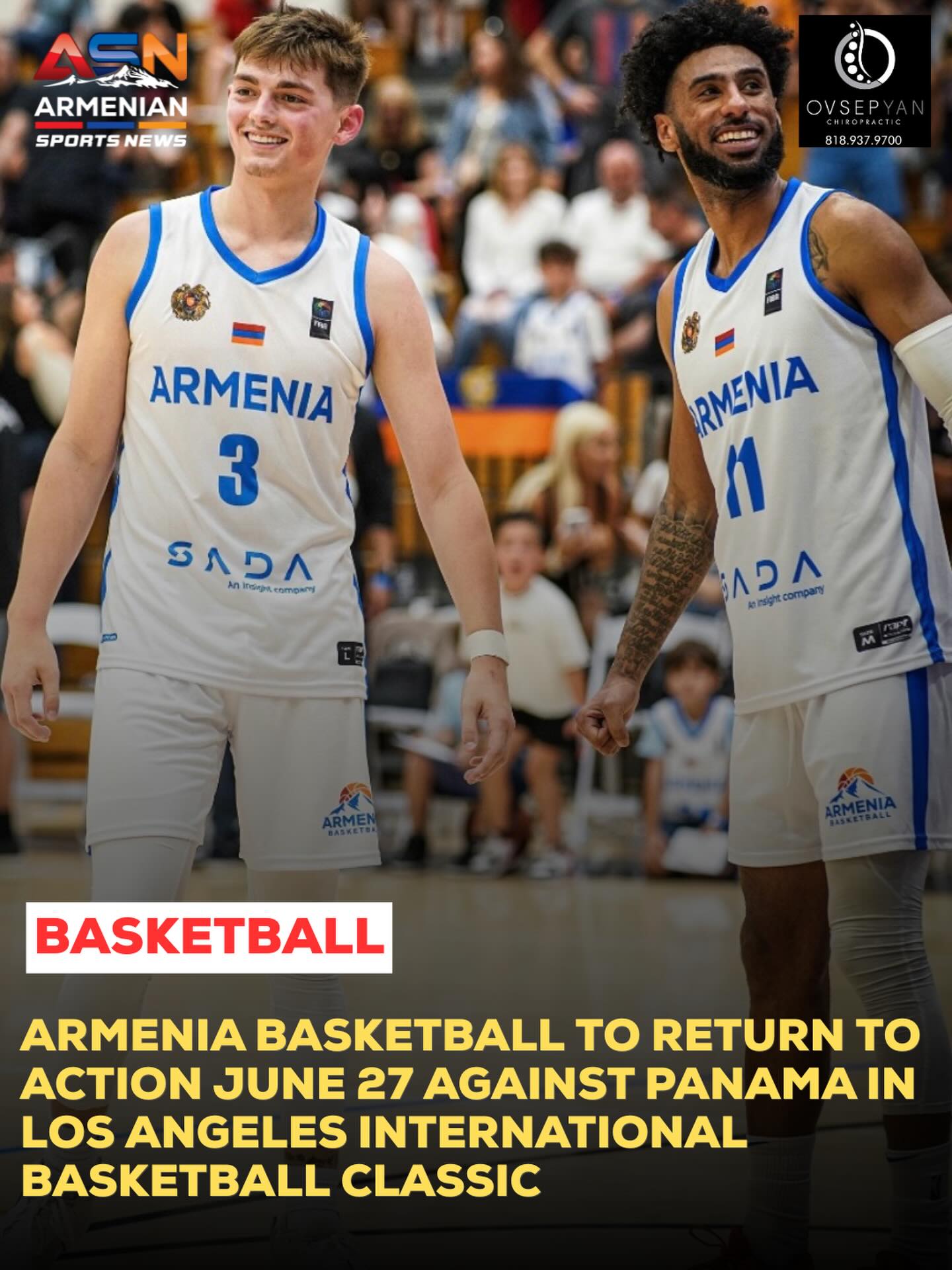Armenian National Basketball Team Set to Compete Against Panama This June