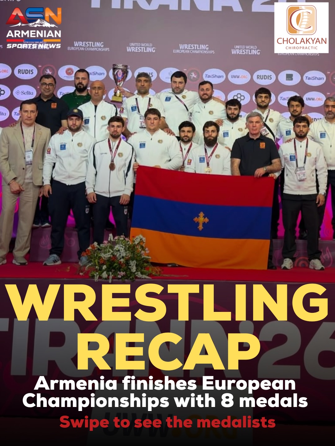 Armenian Wrestlers Shine at European Championships with Eight Medals