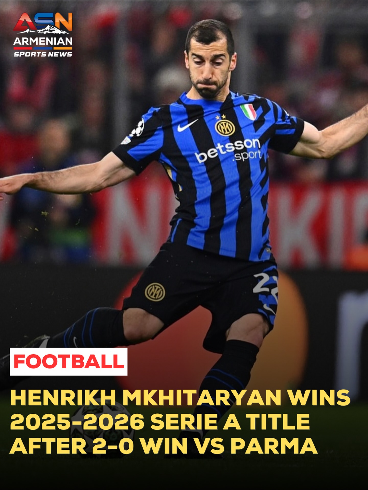 Henrikh Mkhitaryan Clinches Ninth Serie A Title with Inter Milan