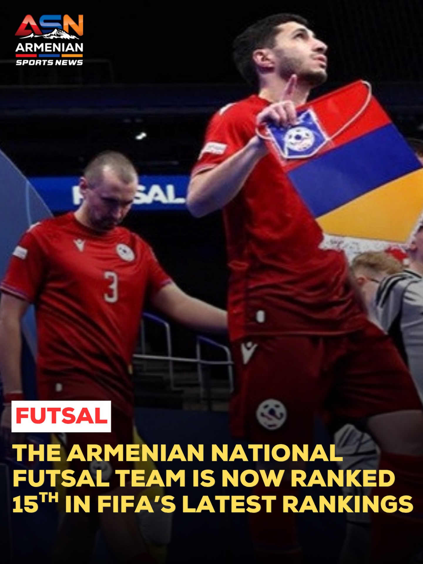 Armenia’s Futsal Team Soars to 15th in FIFA World Rankings