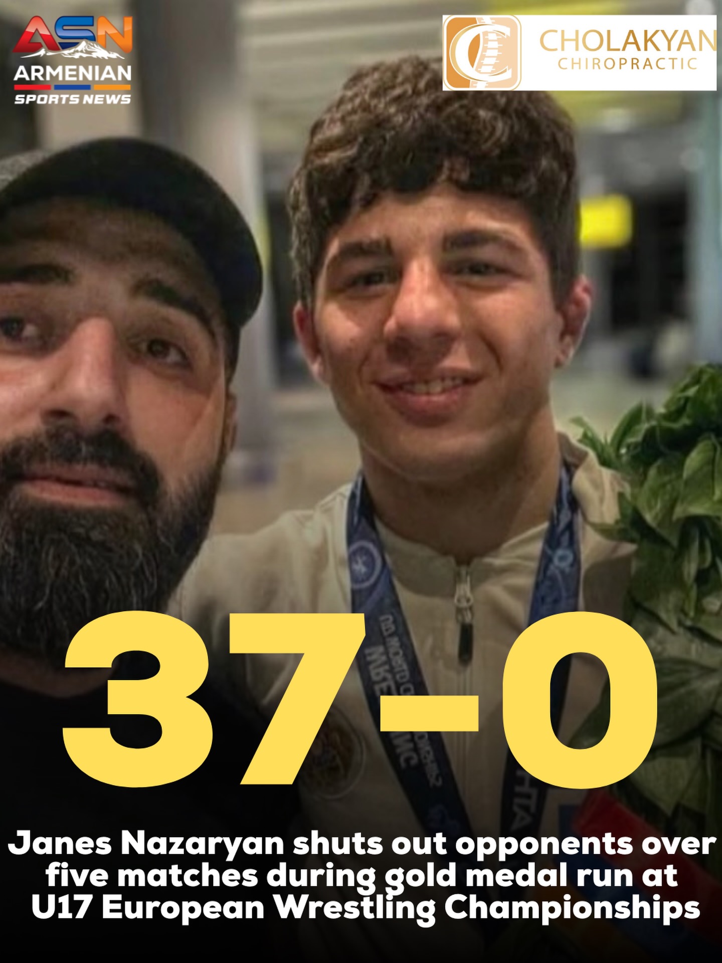 Janes Nazaryan Claims Gold at U17 European Wrestling Championships with Perfect Record