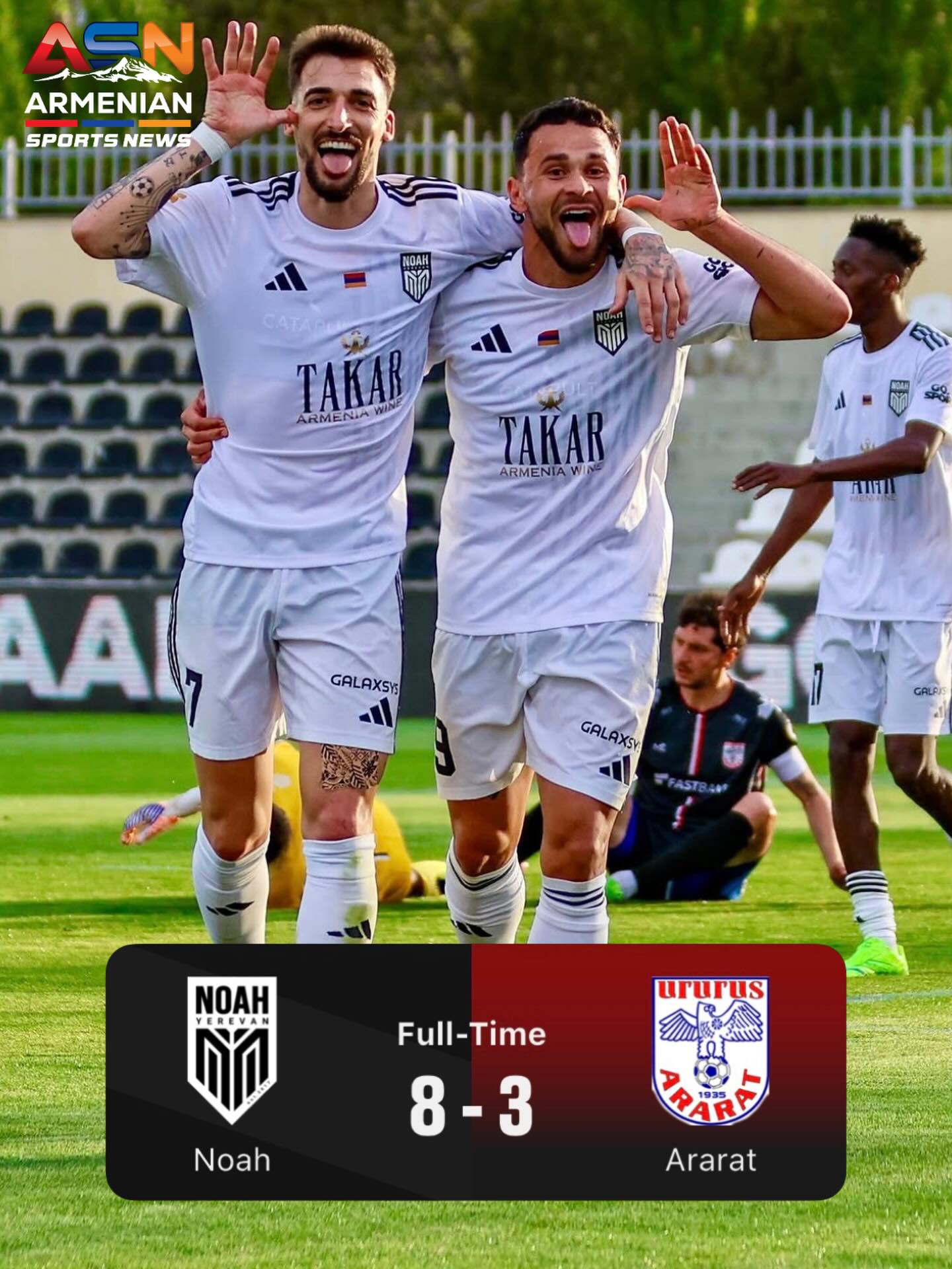 FC Noah Dominates Ararat in a High-Scoring Armenian Premier League Clash