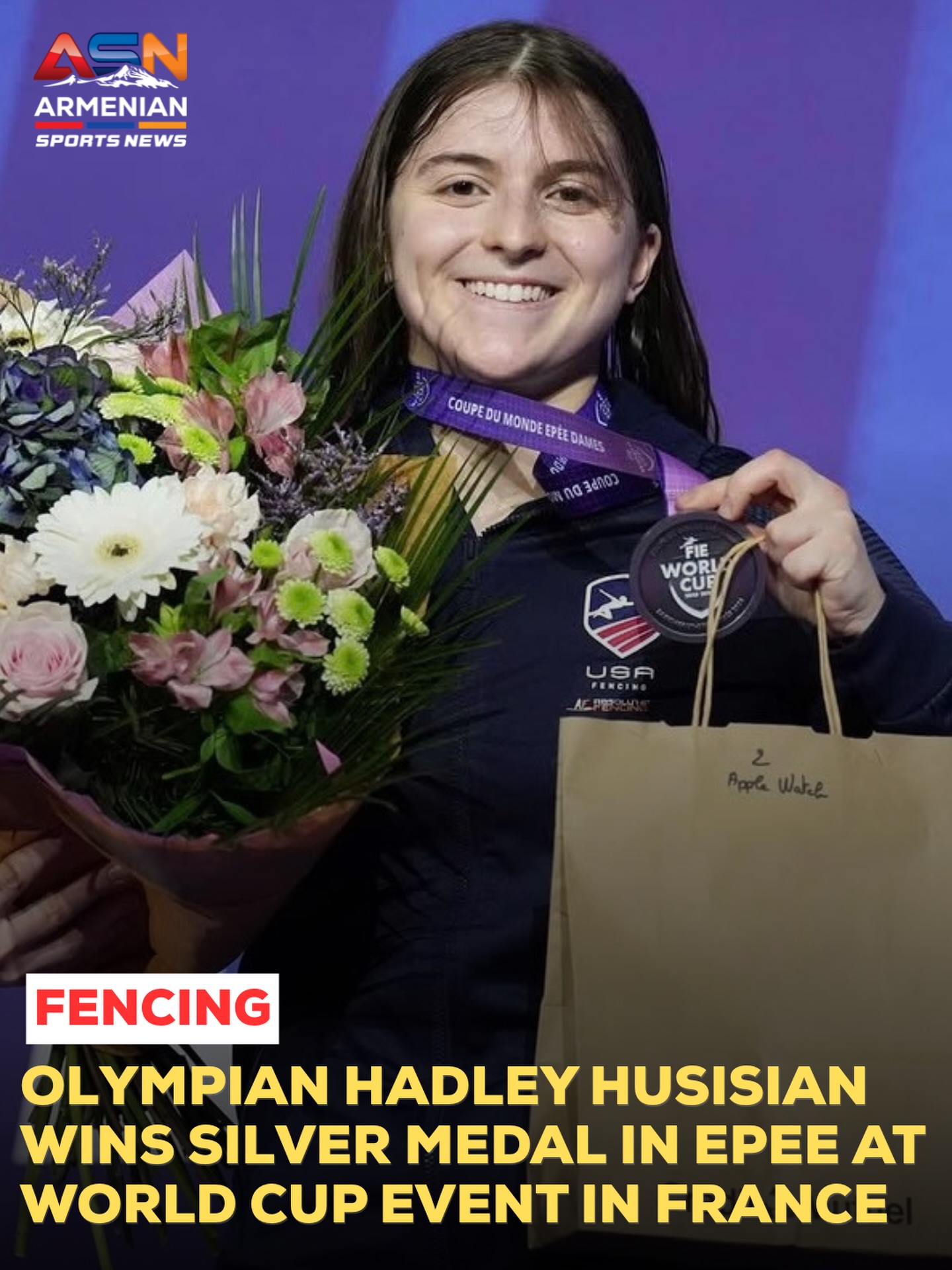 Hadley Husisian Clinches Silver at FIE Women’s Épée World Cup in St. Maur