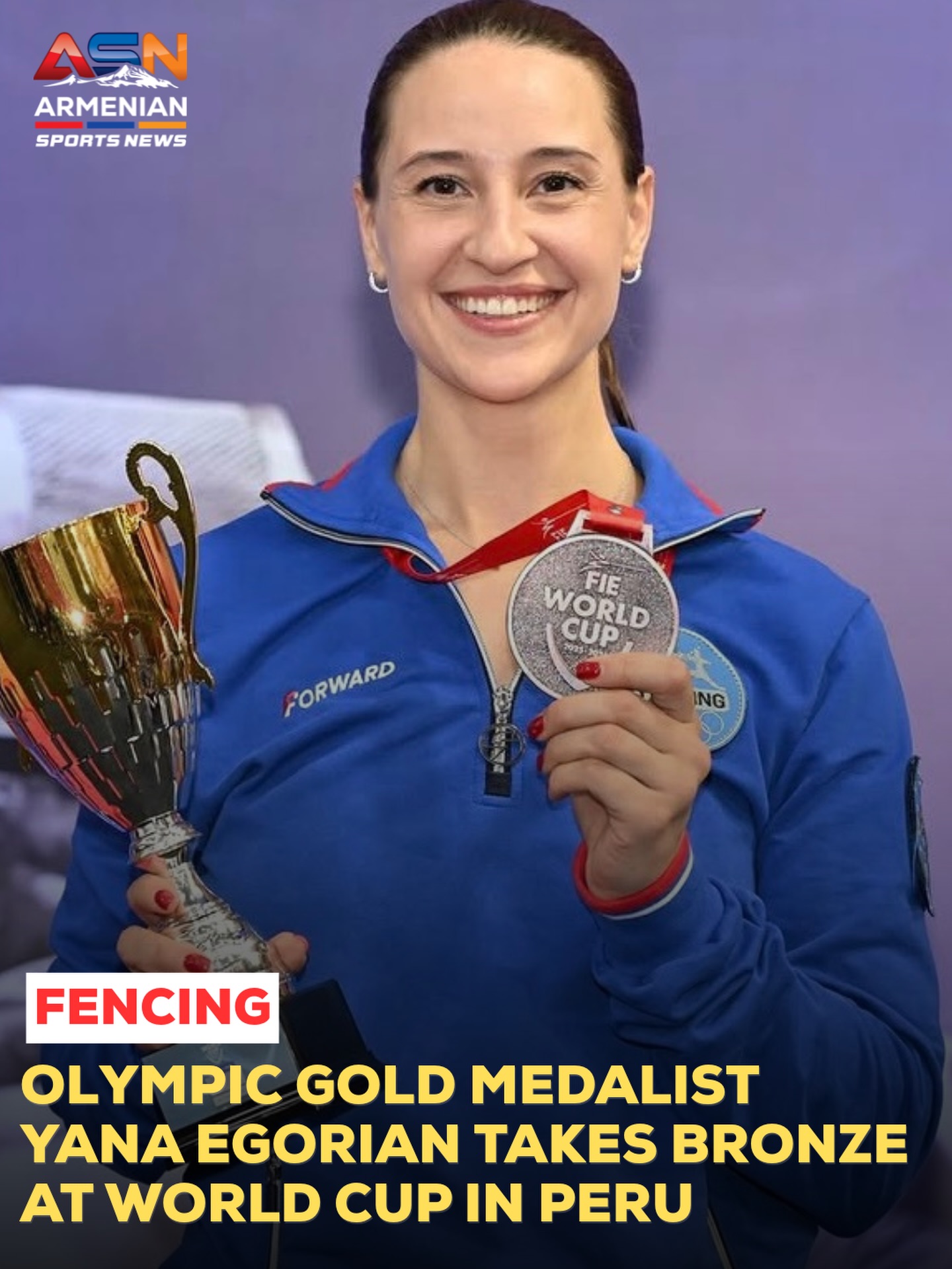 Yana Egorian Wins Bronze at FIE Women’s Sabre World Cup in Lima, Furthering Her Legendary Career