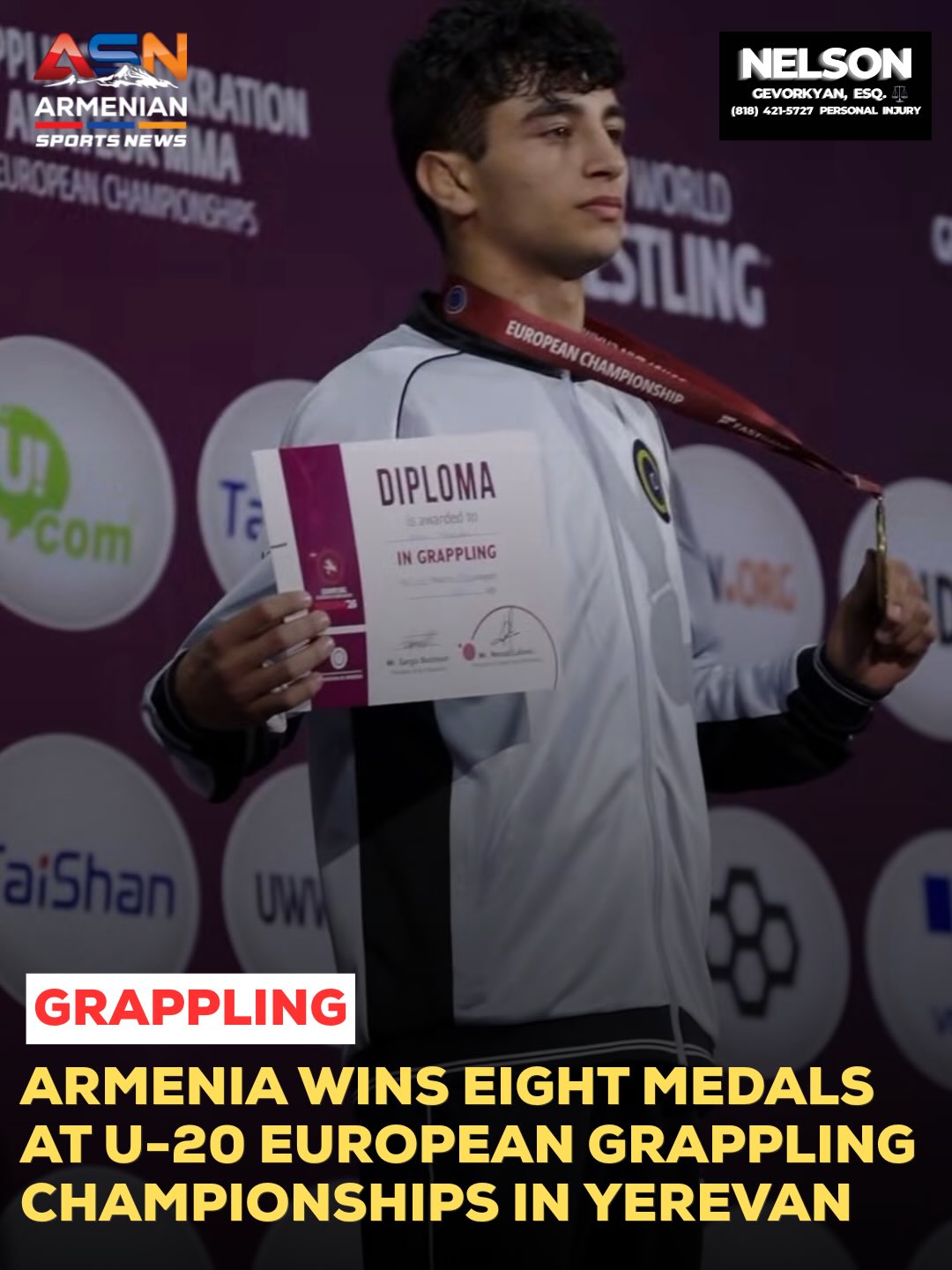 Armenian Youth Grapplers Shine with Eight Medals at European Championships