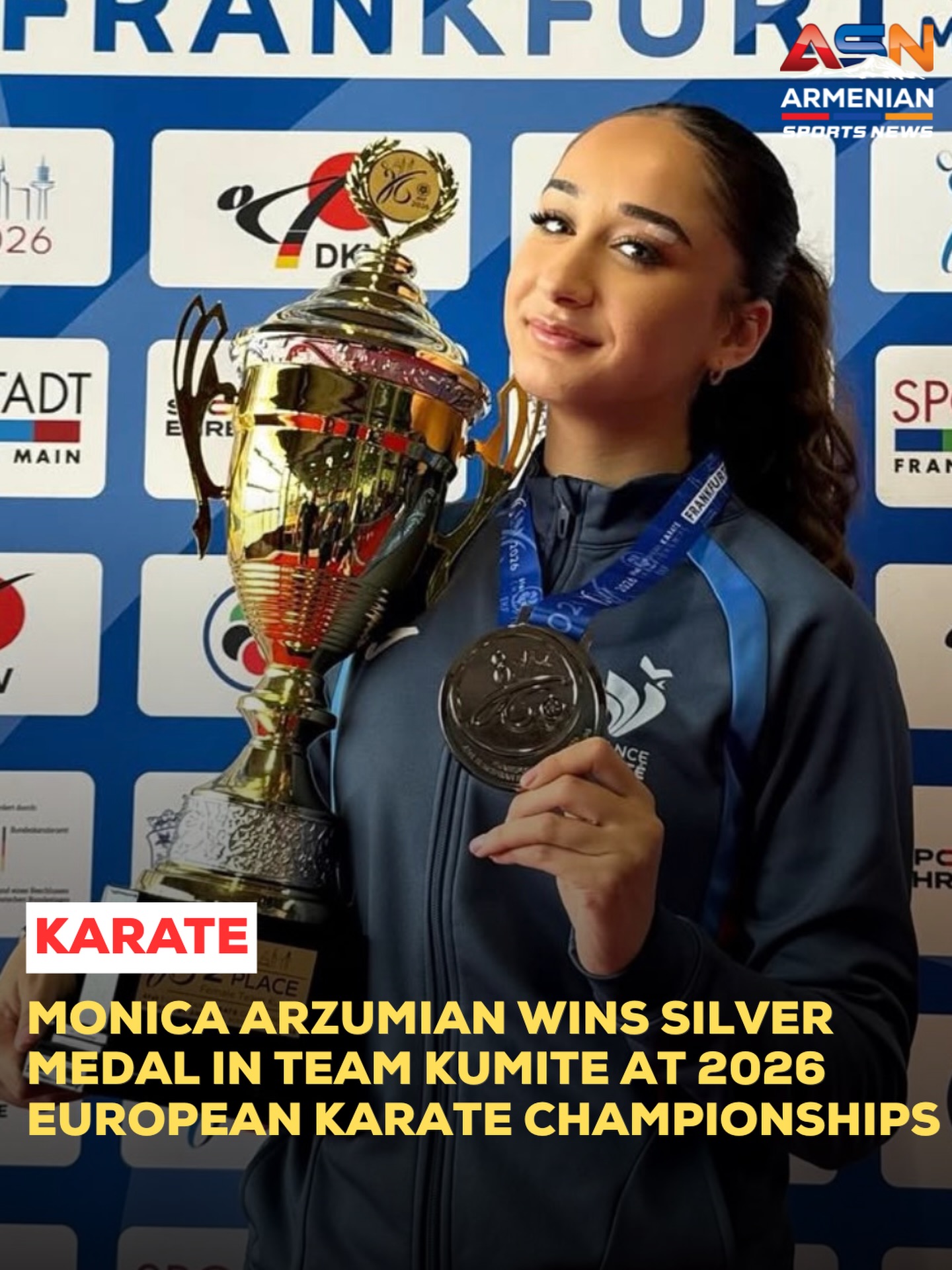 France’s Monica Arzumian Shines at 2026 European Karate Championships, Securing Silver in Team Kumite