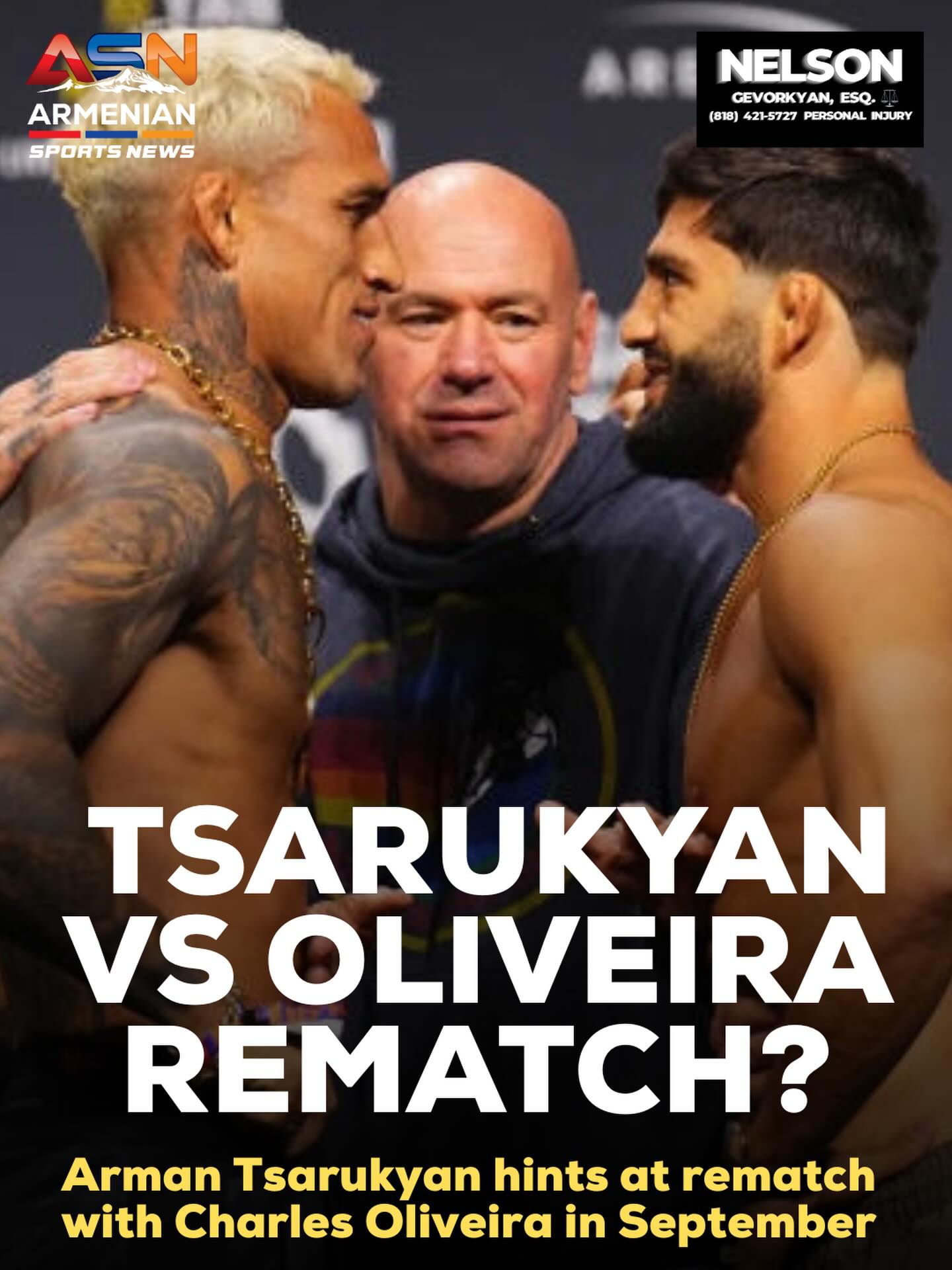 Arman Tsarukyan Set to Face Charles Oliveira in September Fight