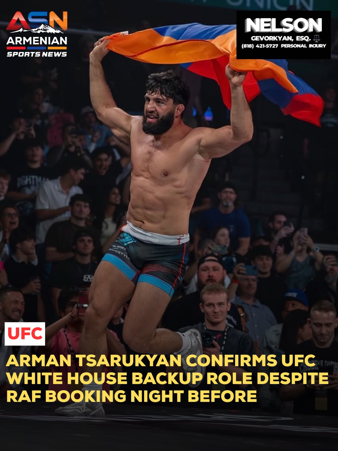 Arman Tsarukyan Remains Backup for UFC White House Card Despite RAF 10 Commitment