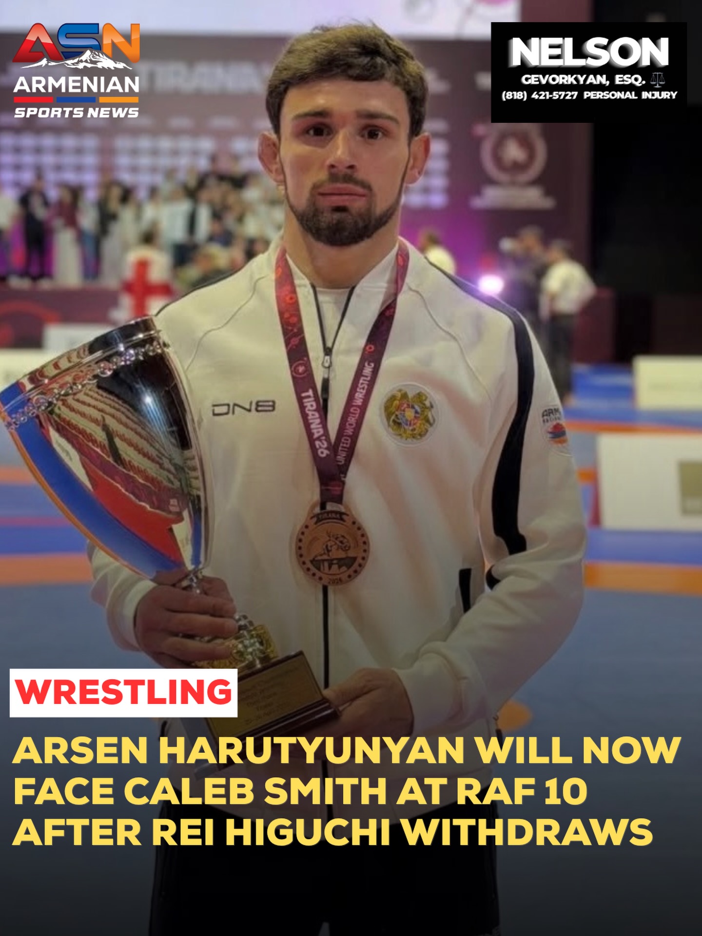 Arsen Harutyunyan Set to Face Caleb Smith at RAF 10 Following Opponent Withdrawal
