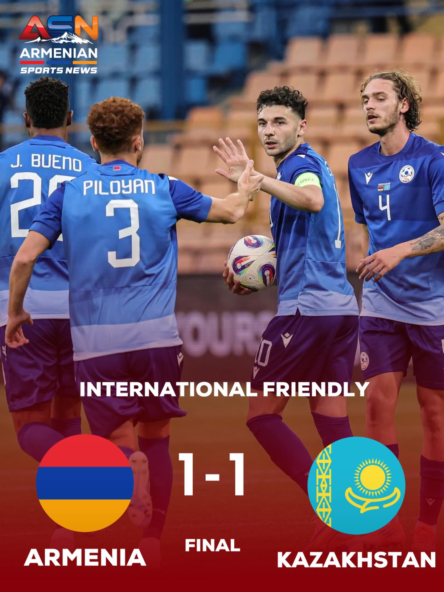 Armenia Ends Losing Streak with Draw Against Kazakhstan in Yerevan