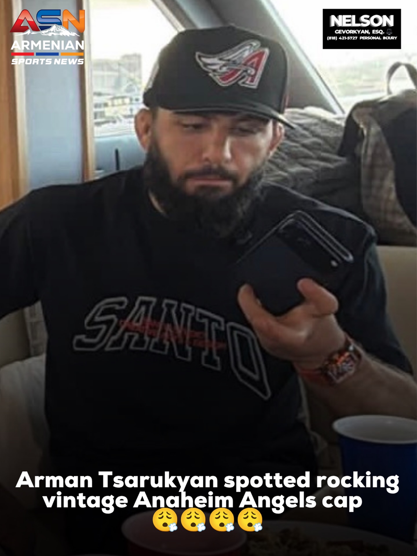 Arman Tsarukyan Turns Heads in Vintage Anaheim Angels Cap