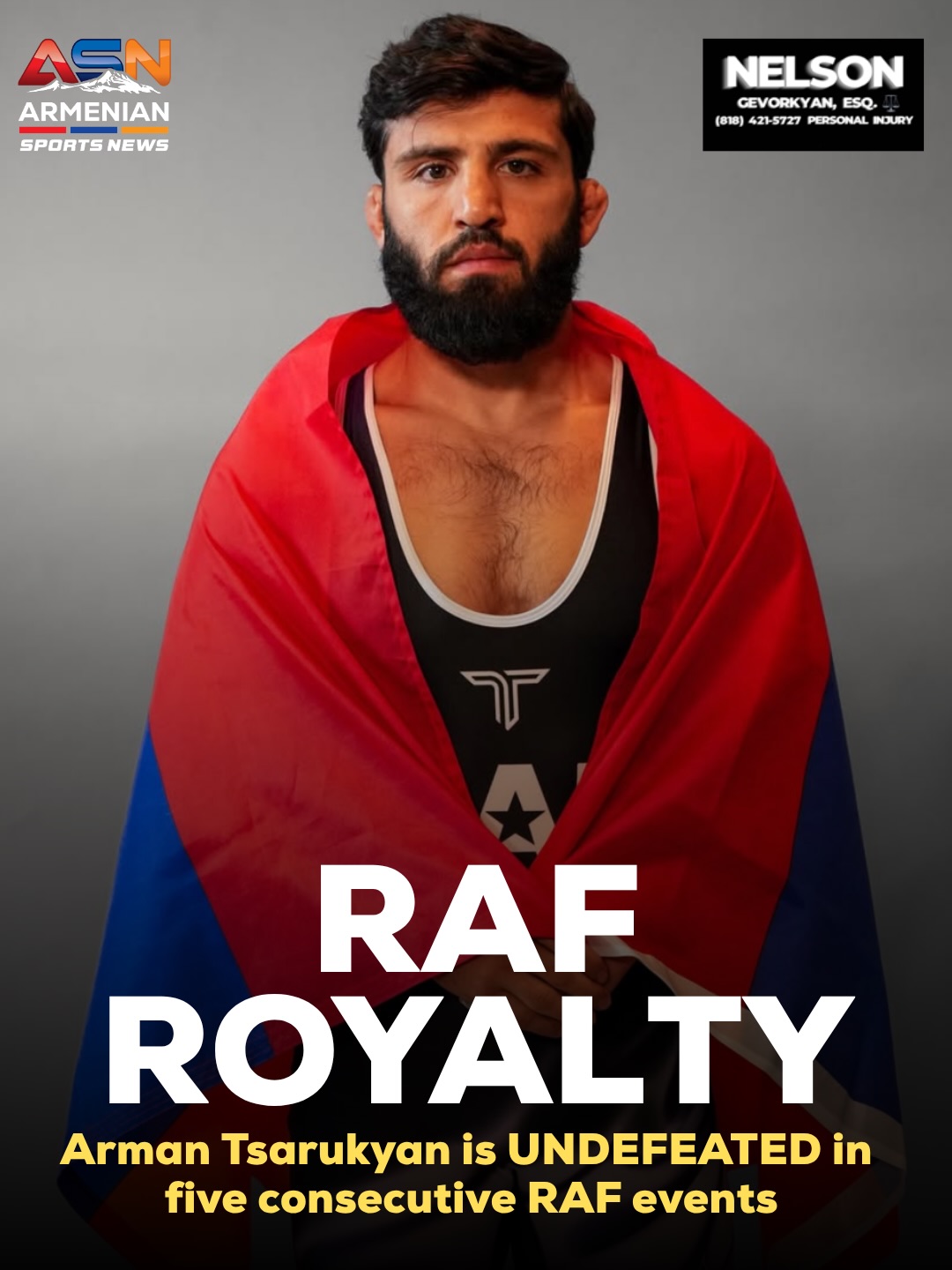 Arman Tsarukyan Maintains Undefeated Streak in Real American Freestyle Wrestling