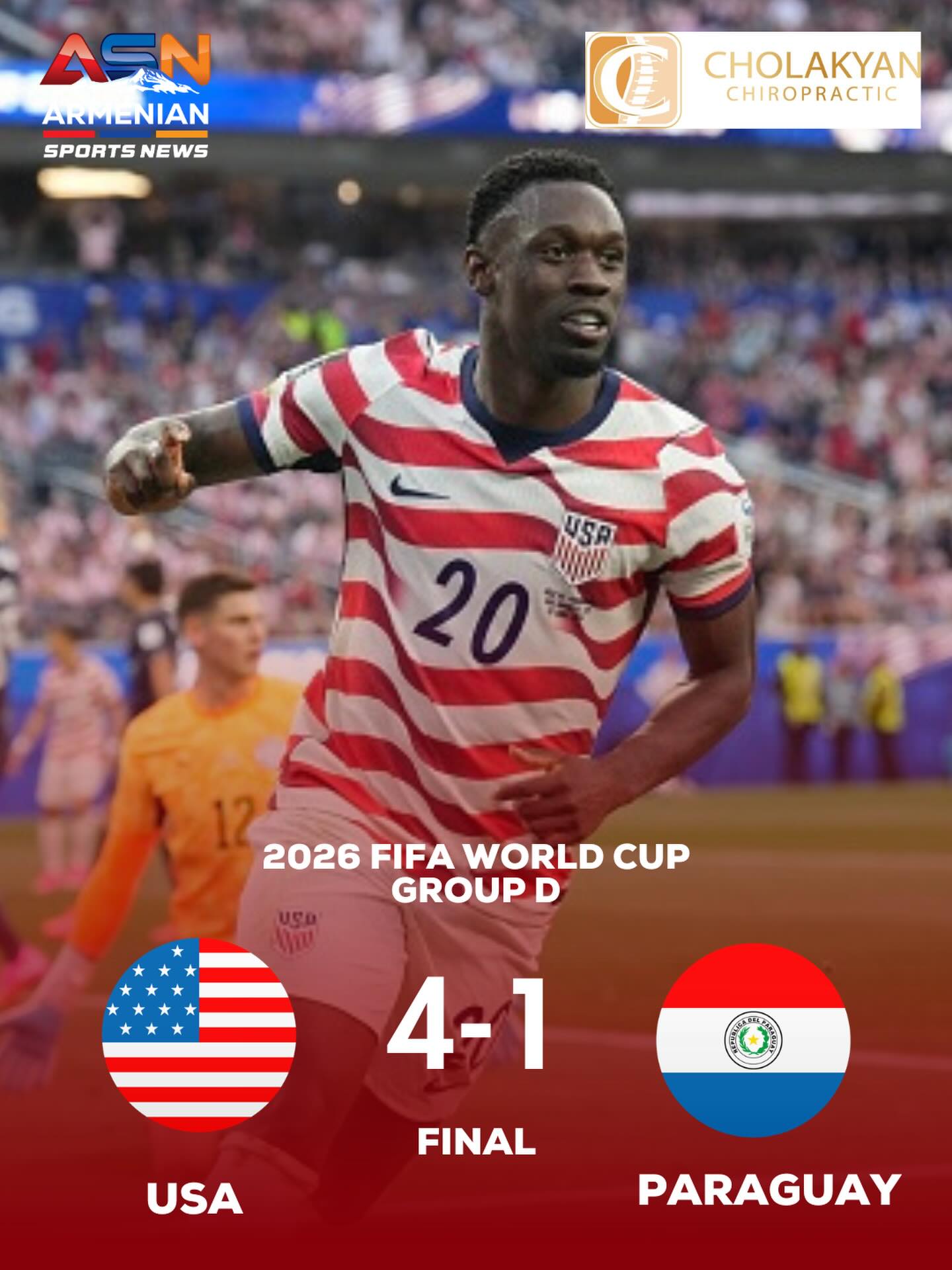USA Dominates Paraguay 4-1 in World Cup Opener