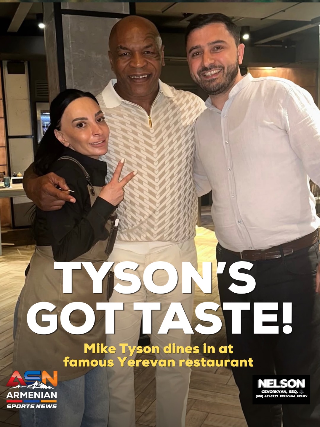 Mike Tyson Dines at Popular Yerevan Steakhouse During Armenian Visit