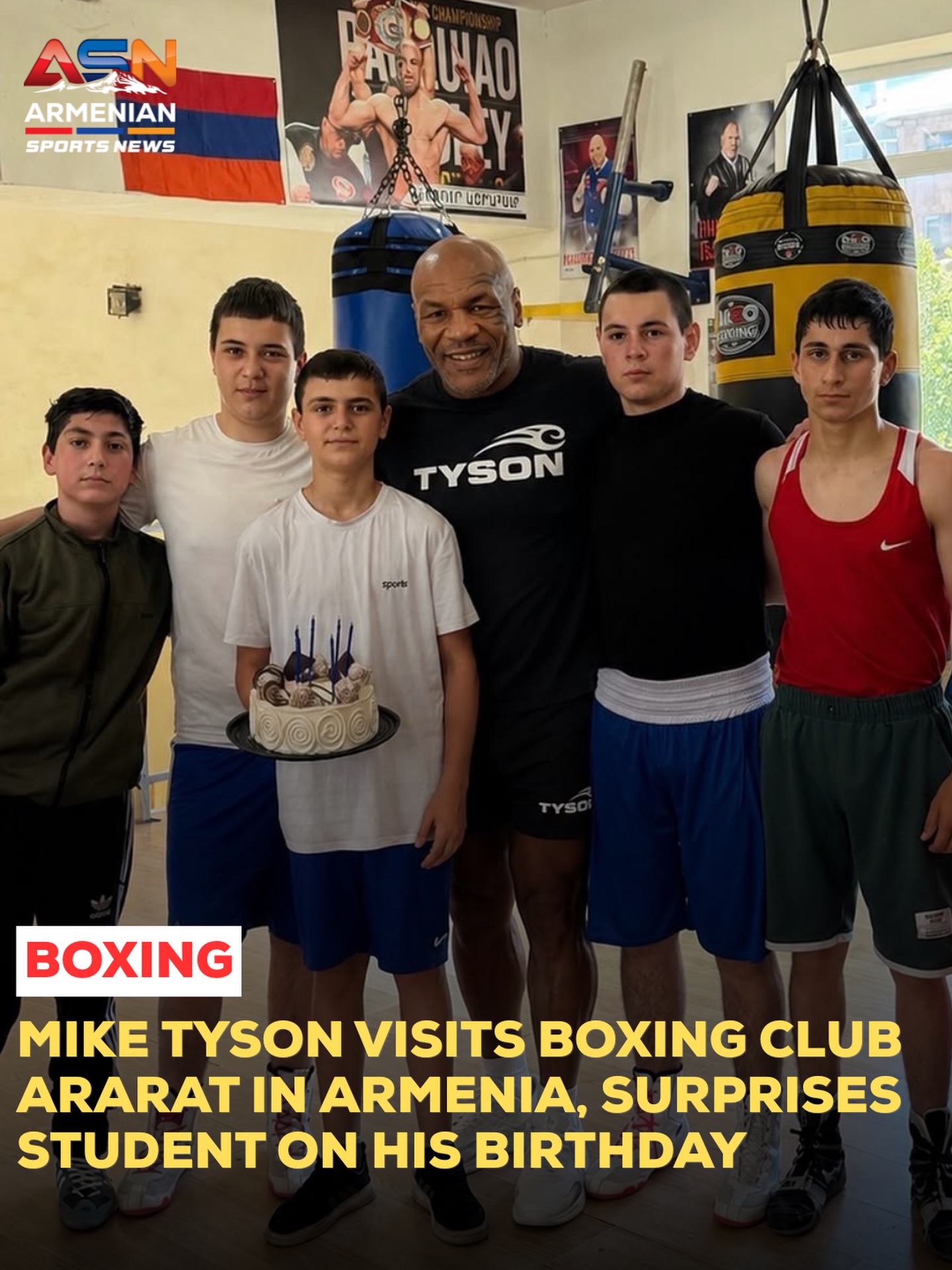 Mike Tyson Surprises Young Boxer in Armenia During Special Visit