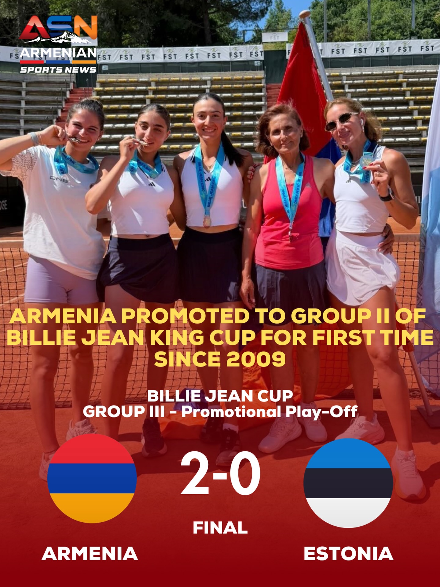 Armenia’s Women’s Tennis Team Celebrates Historic Promotion to Billie Jean King Cup Group II
