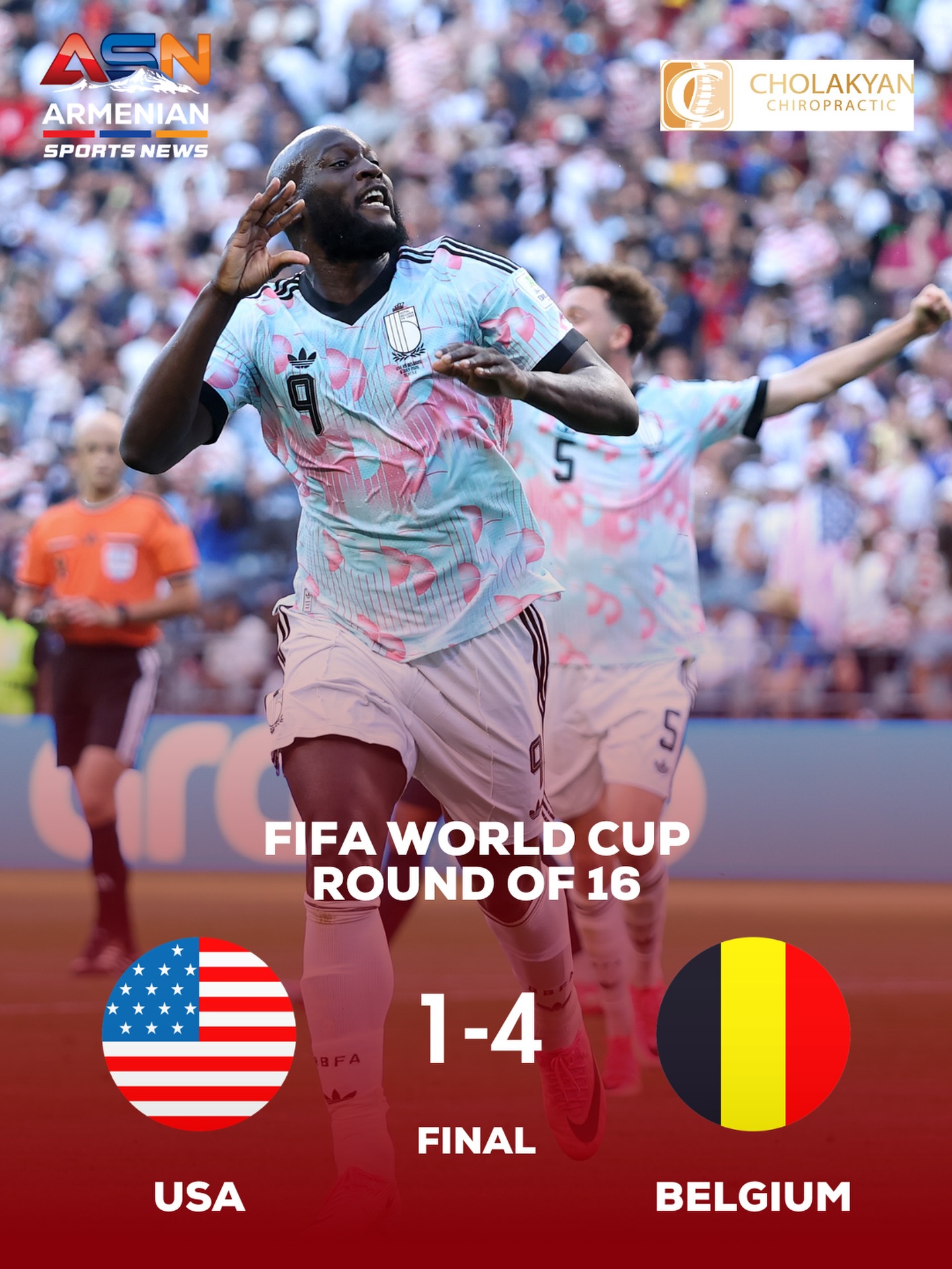 Belgium Dominates United States 4-1 to Advance to World Cup Quarterfinals