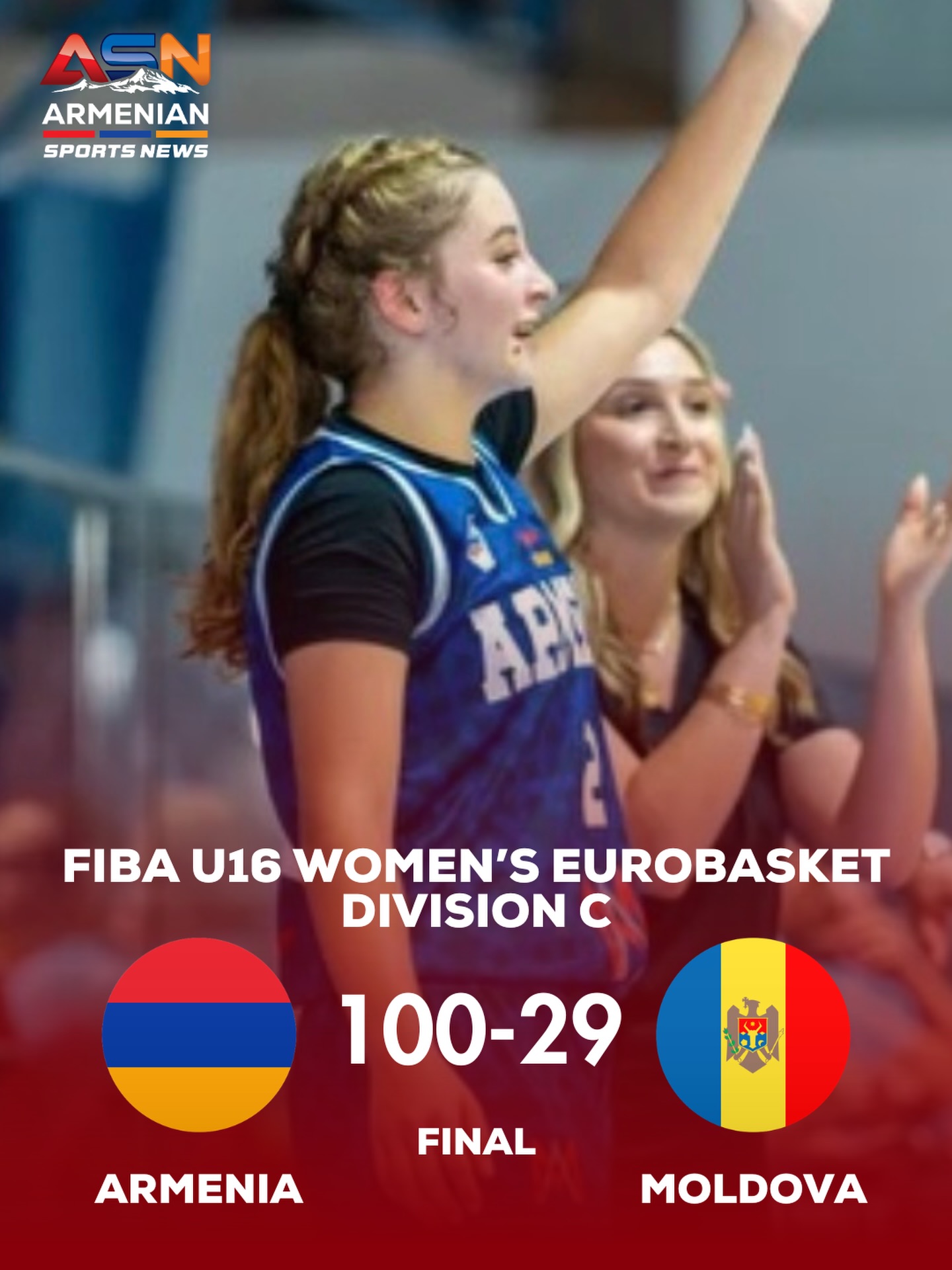 Armenian U16 Women’s Basketball Team Dominates Moldova in EuroBasket Opener
