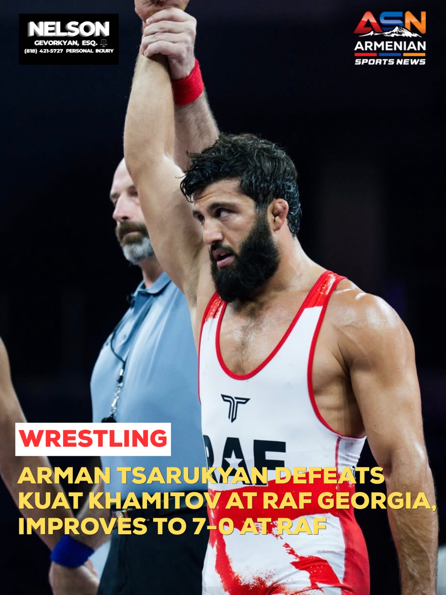 Arman Tsarukyan remains unbeaten in Real American Freestyle with win over Kuat Khamitov