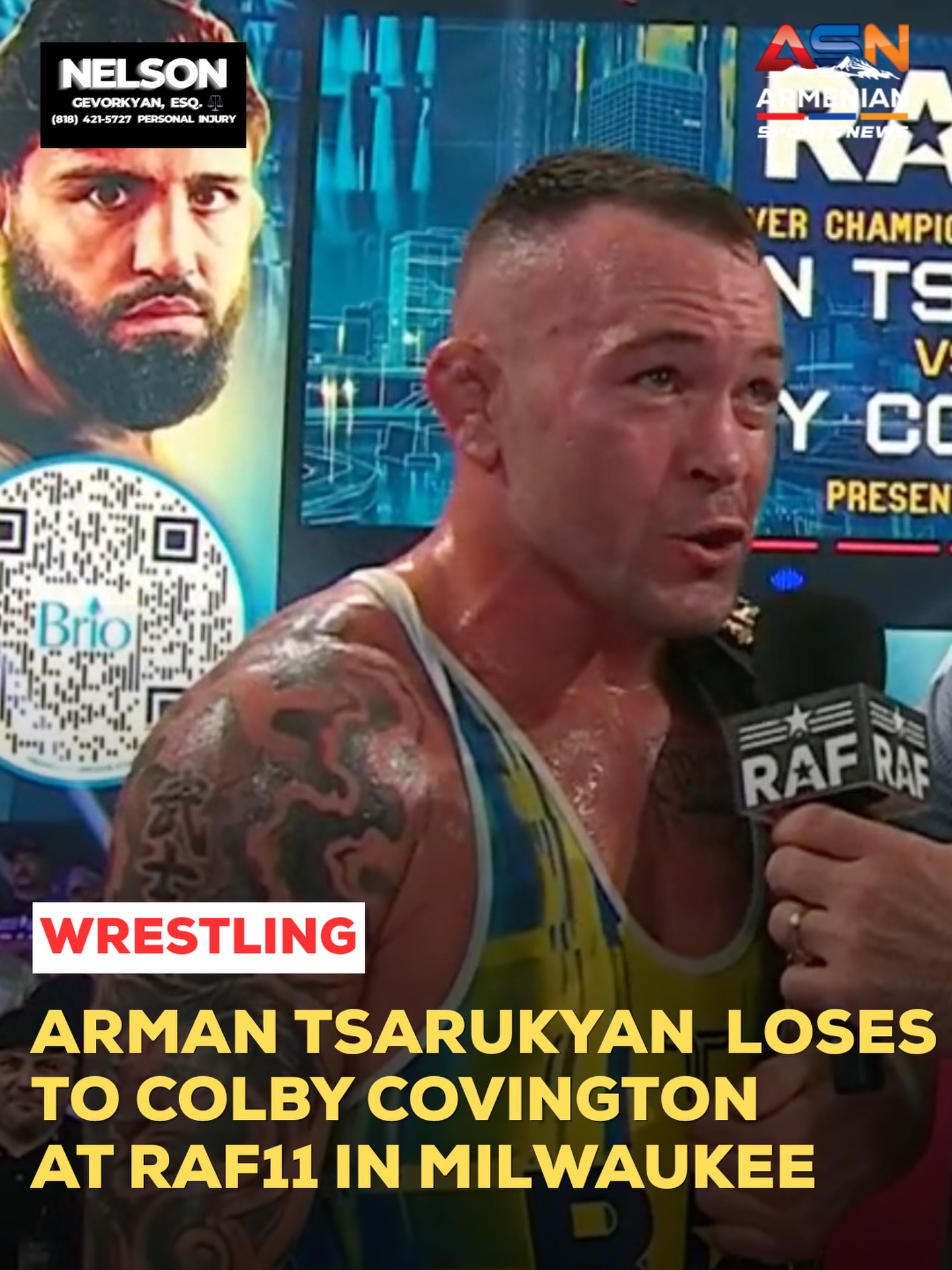 Arman Tsarukyan suffers first career loss to Colby Covington at Real America Freestyle