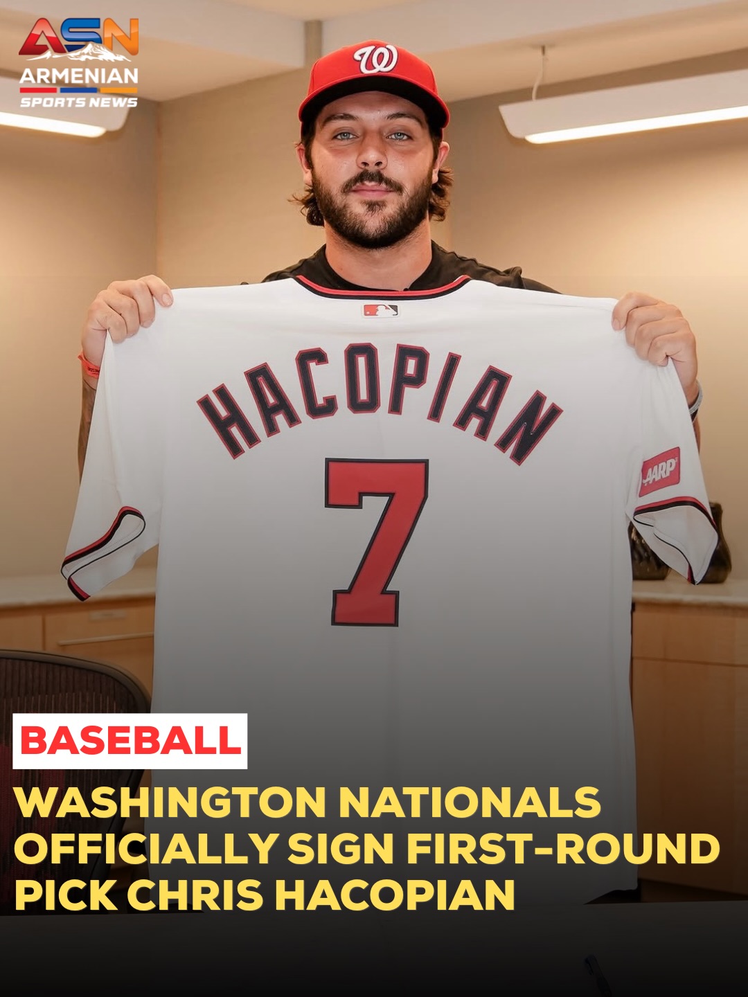 Chris Hacopian signs first professional contract with Washington Nationals