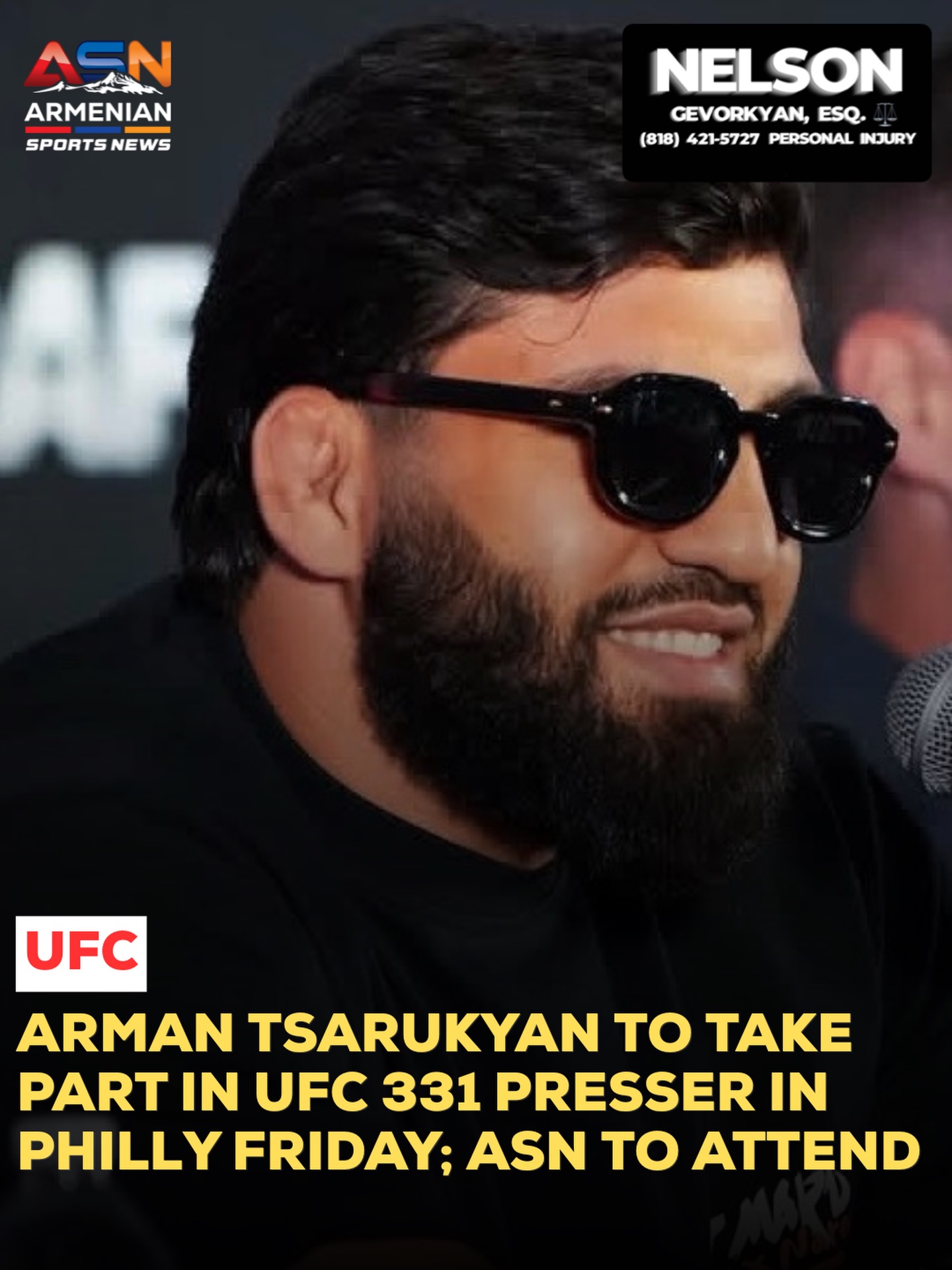 Arman Tsarukyan set for UFC 331 press conference in Philadelphia