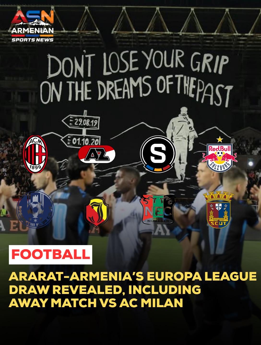 Ararat-Armenia drawn against AC Milan and seven others in Europa League league phase