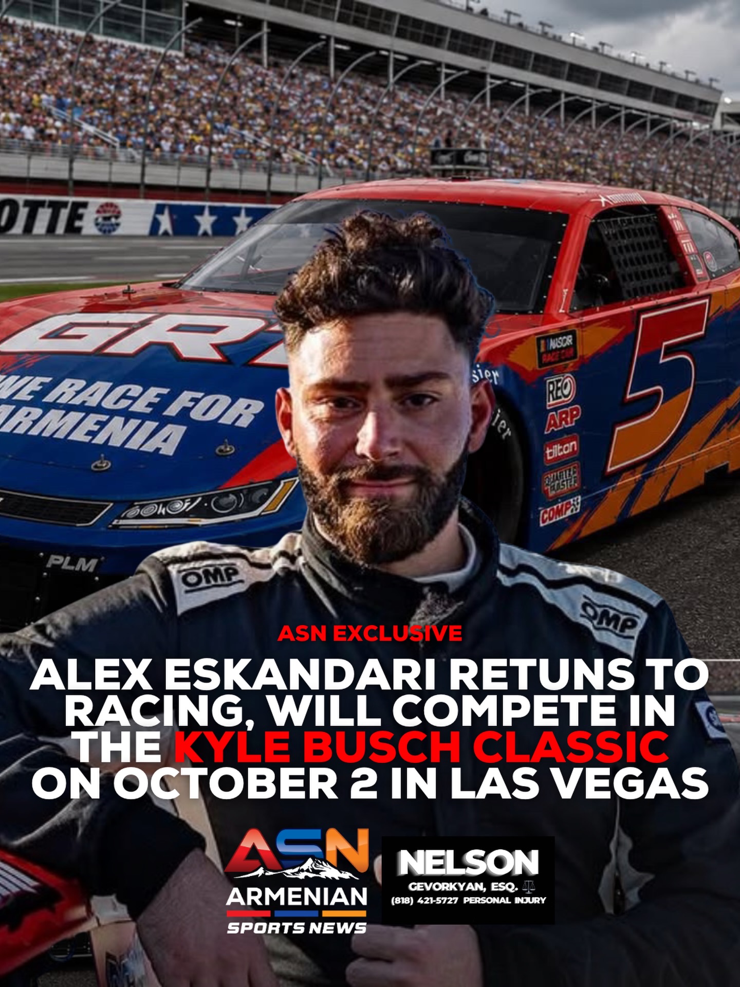 Alex Eskandari Set to Return at Kyle Busch Classic in Las Vegas