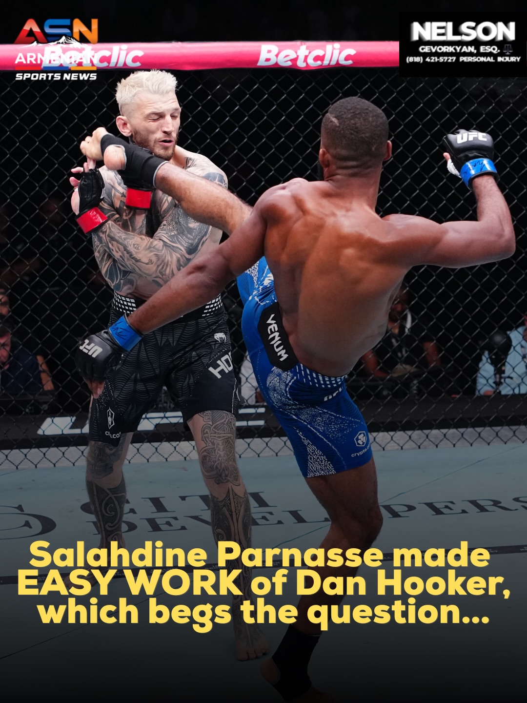 Salahdine Parnasse Dominates Dan Hooker in UFC Debut; Title Showdown with Arman Tsarukyan on the Horizon?