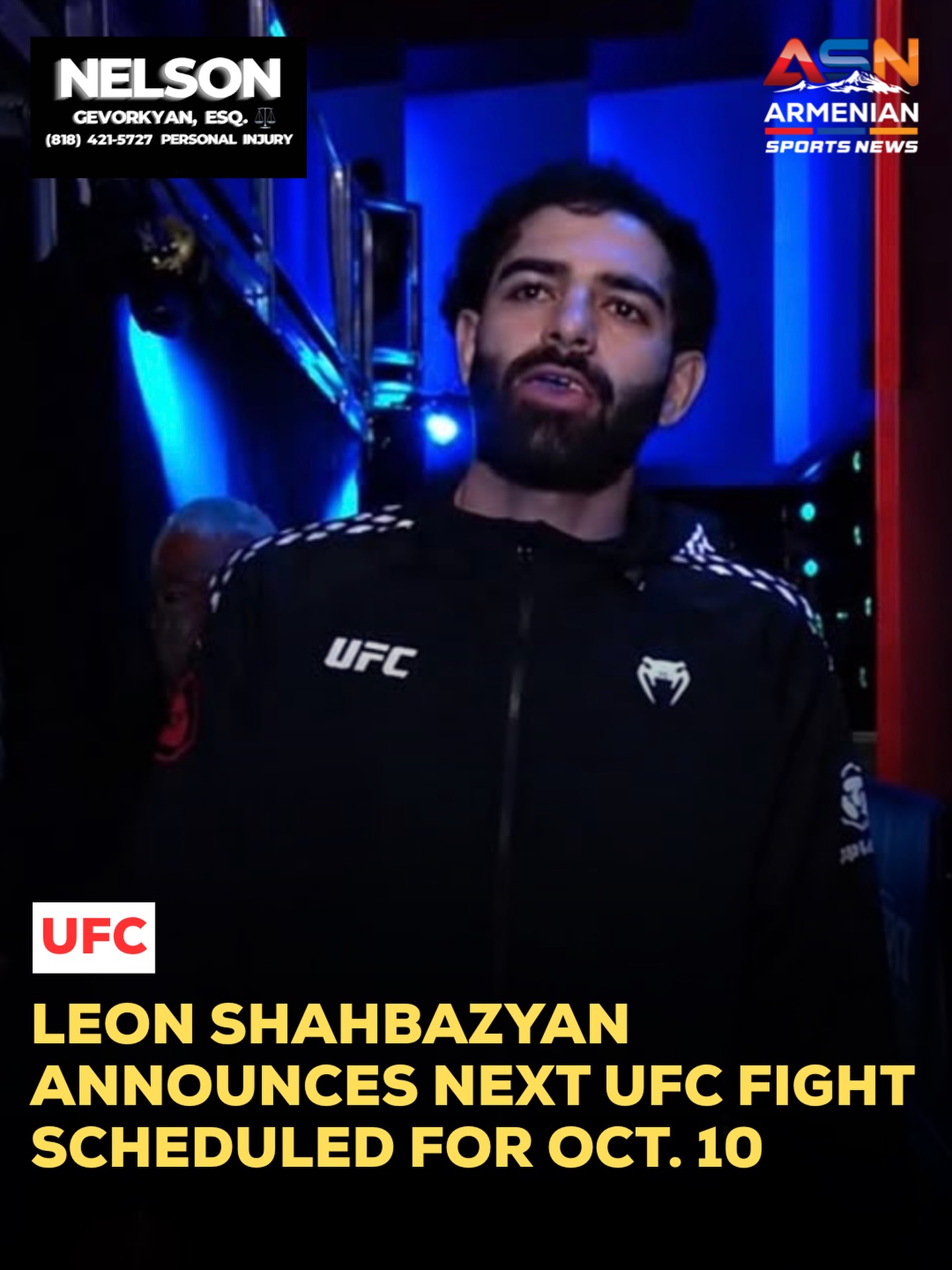 Leon Shahbazyan Set to Return to UFC Octagon on October 10