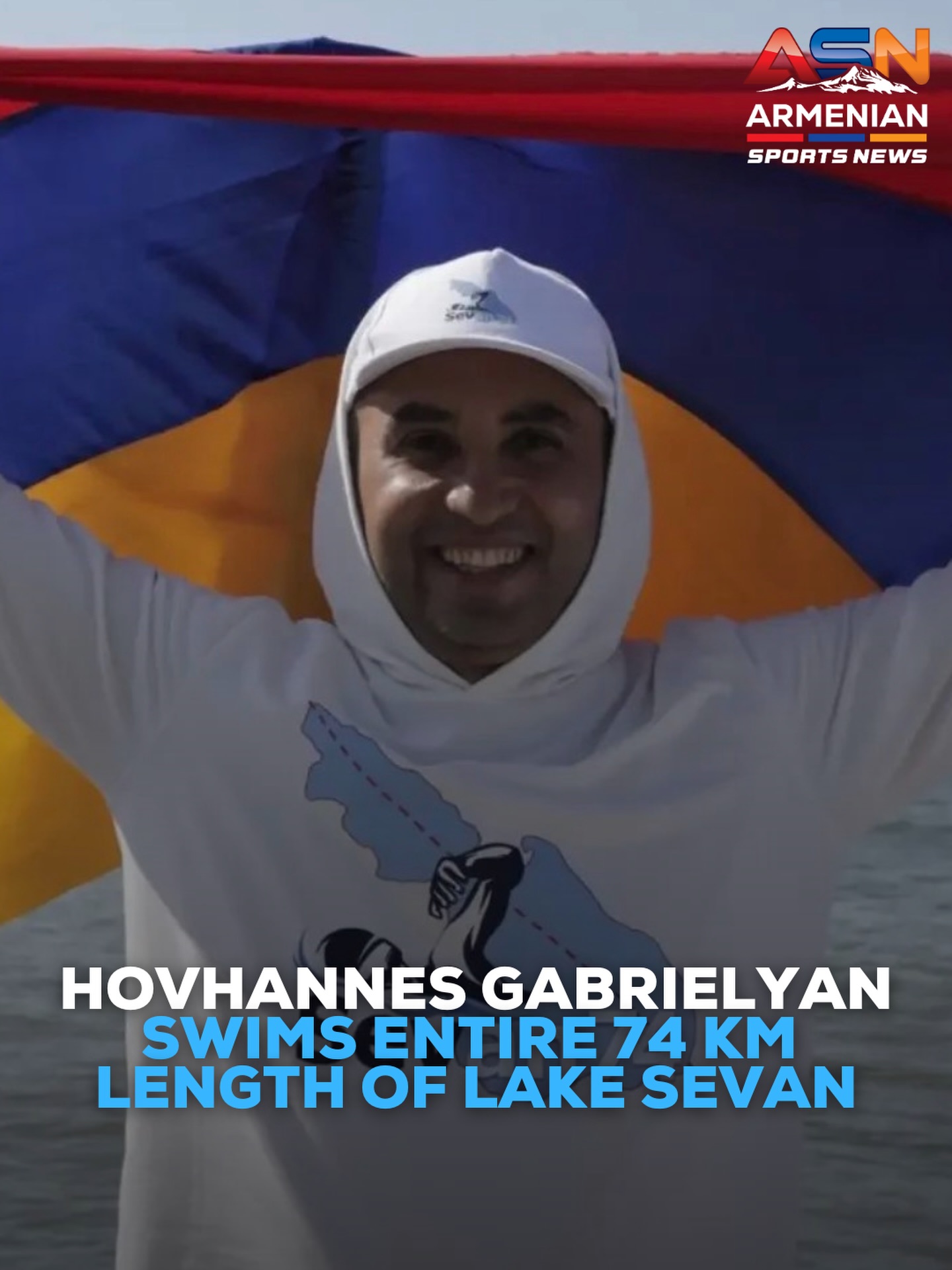 Hovhannes Gabrielyan Makes History with Historic Swim Across Lake Sevan