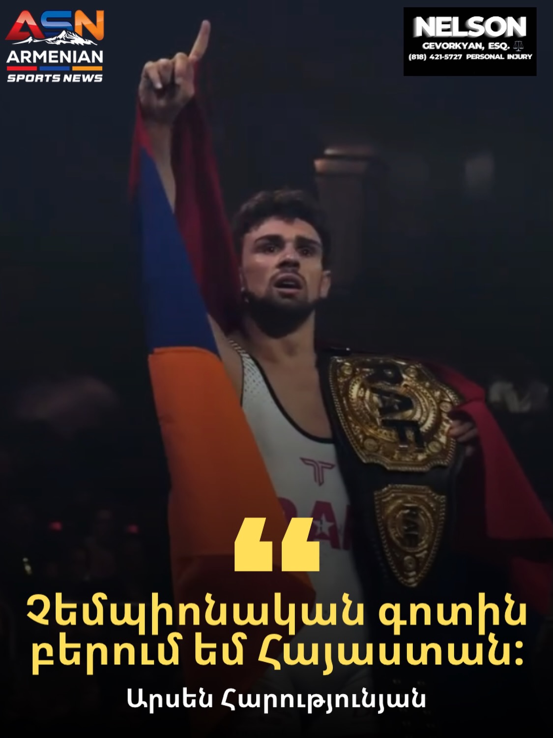 Arsen Harutyunyan to Bring Prestigious RAF Belt to Armenia