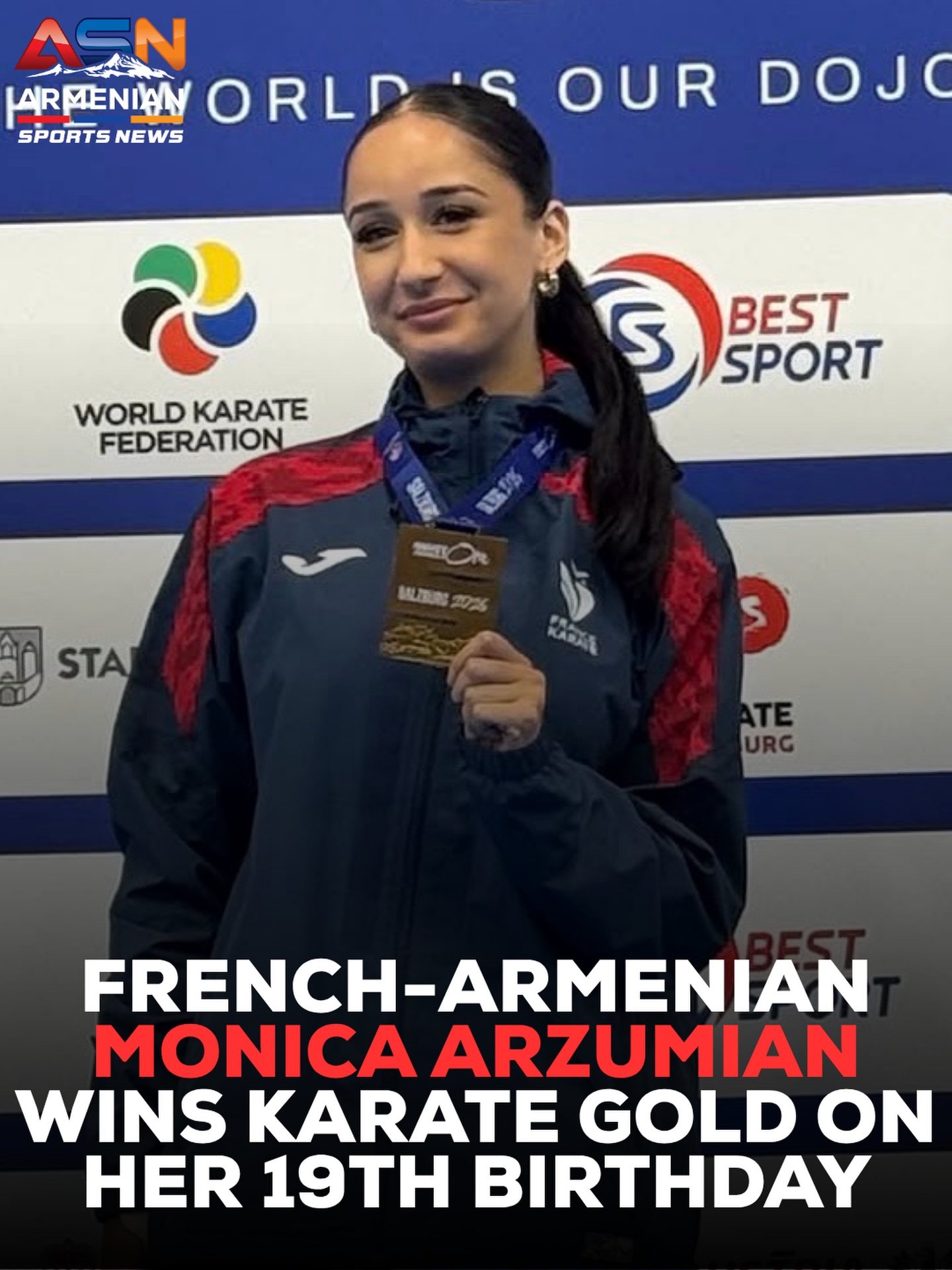 Monica Arzumian Celebrates 19th Birthday with Gold Medal in Karate Tournament