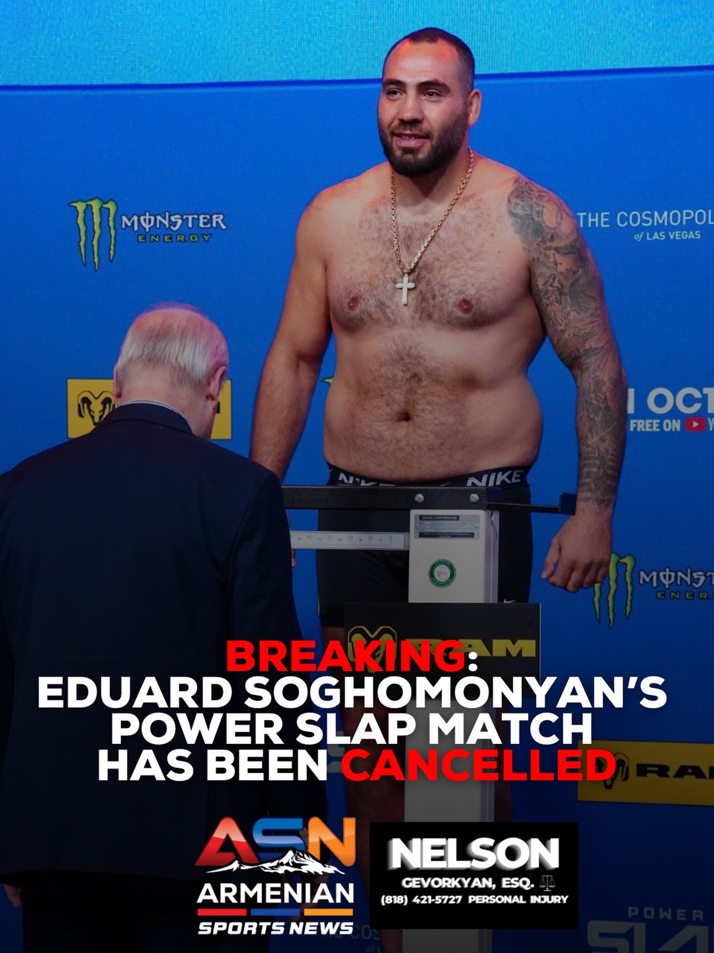Eduard Soghomonyan’s October 9 Bout Canceled After Successful Weigh-In
