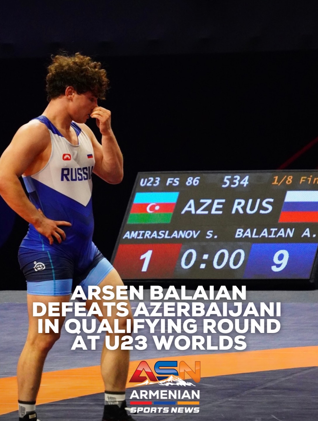 Arsen Balayan Dominates in U23 World Championships, Advances to Quarterfinals